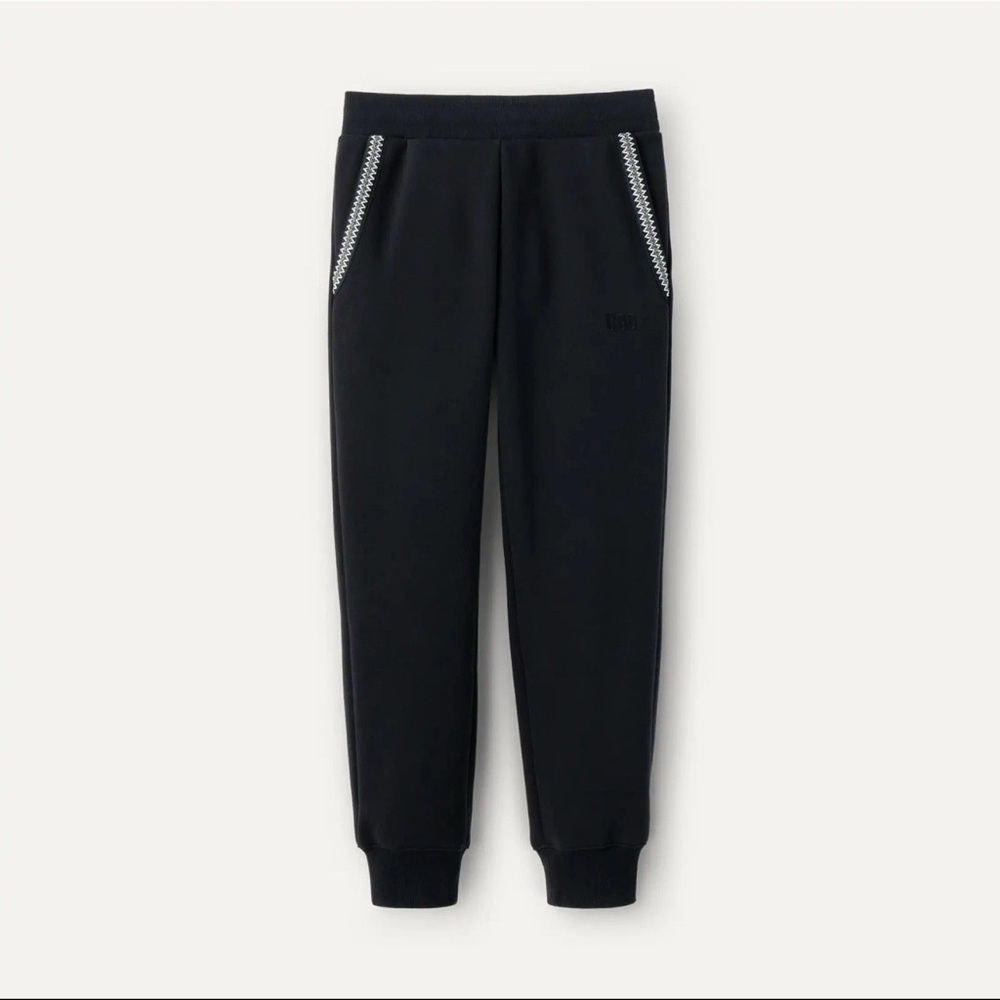 UGG Black Men's Joggers with Contrast Zipper Trim